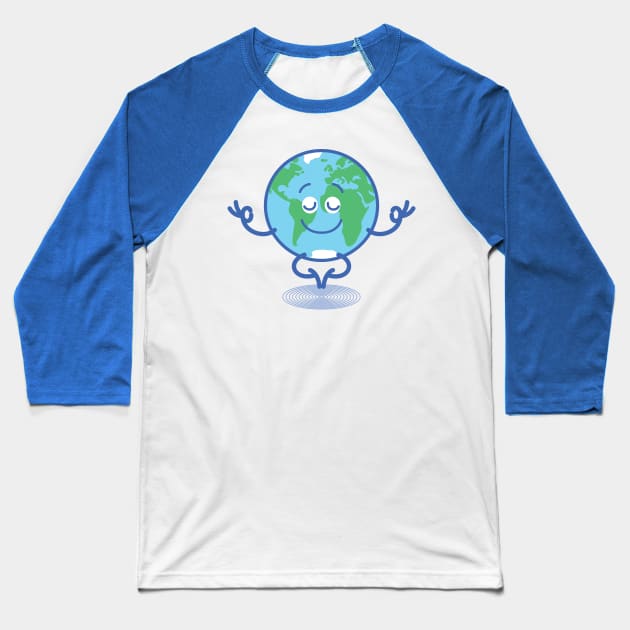 Joyful Planet Earth taking a peaceful time to meditate Baseball T-Shirt by zooco
